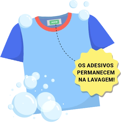 logotipo de camiseta com adesivo lavável